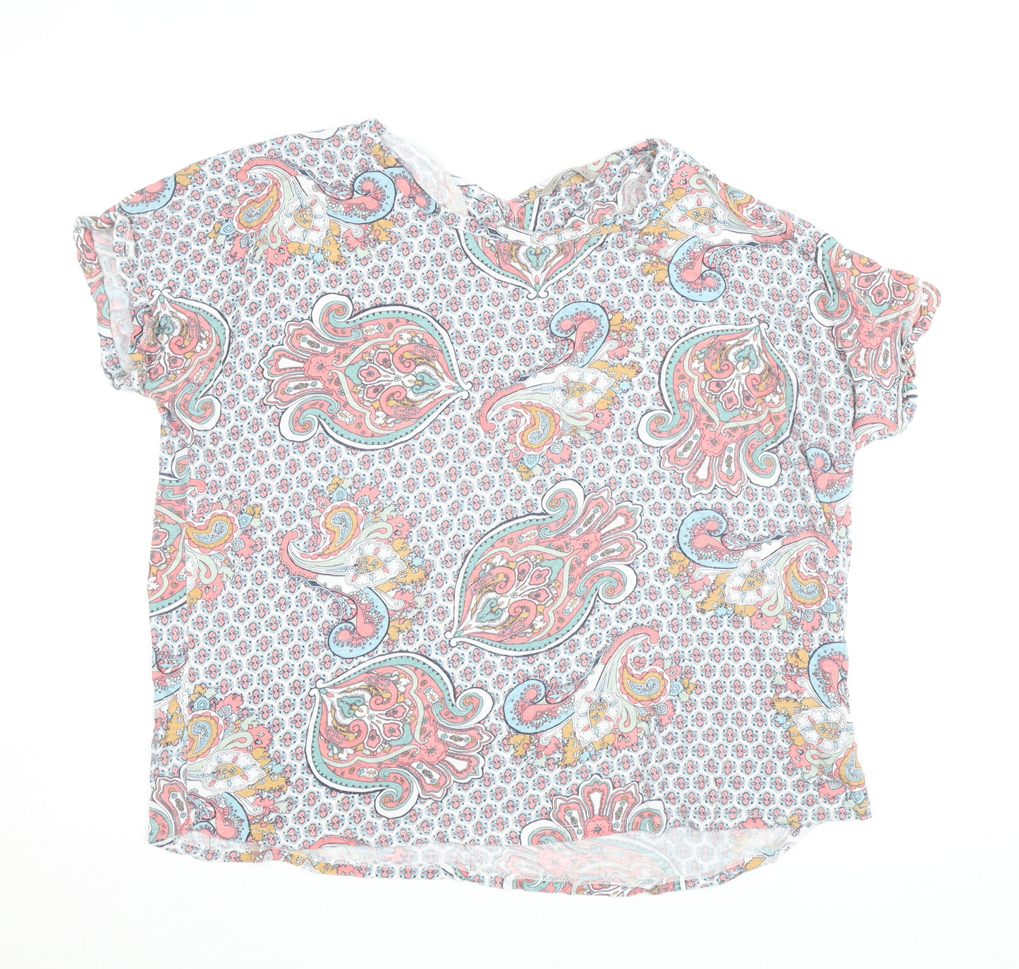 Marks and Spencer Women’s Multicoloured Paisley Short Sleeve Blouse UK 20