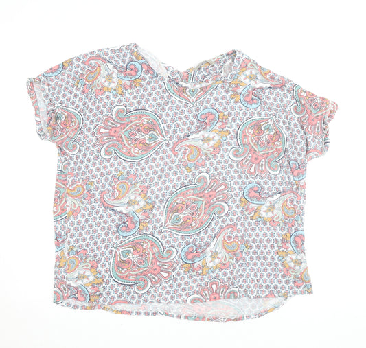 Marks and Spencer Women’s Multicoloured Paisley Short Sleeve Blouse UK 20