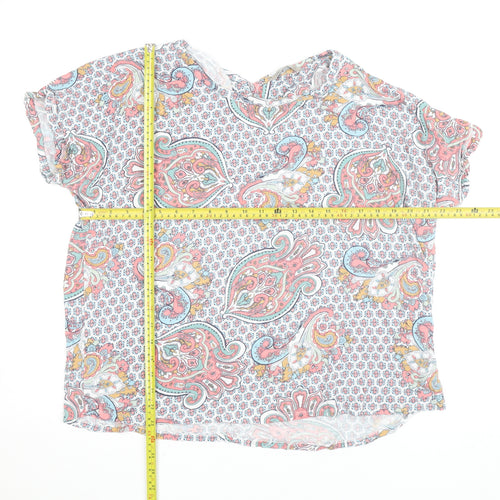 Marks and Spencer Women’s Multicoloured Paisley Short Sleeve Blouse UK 20