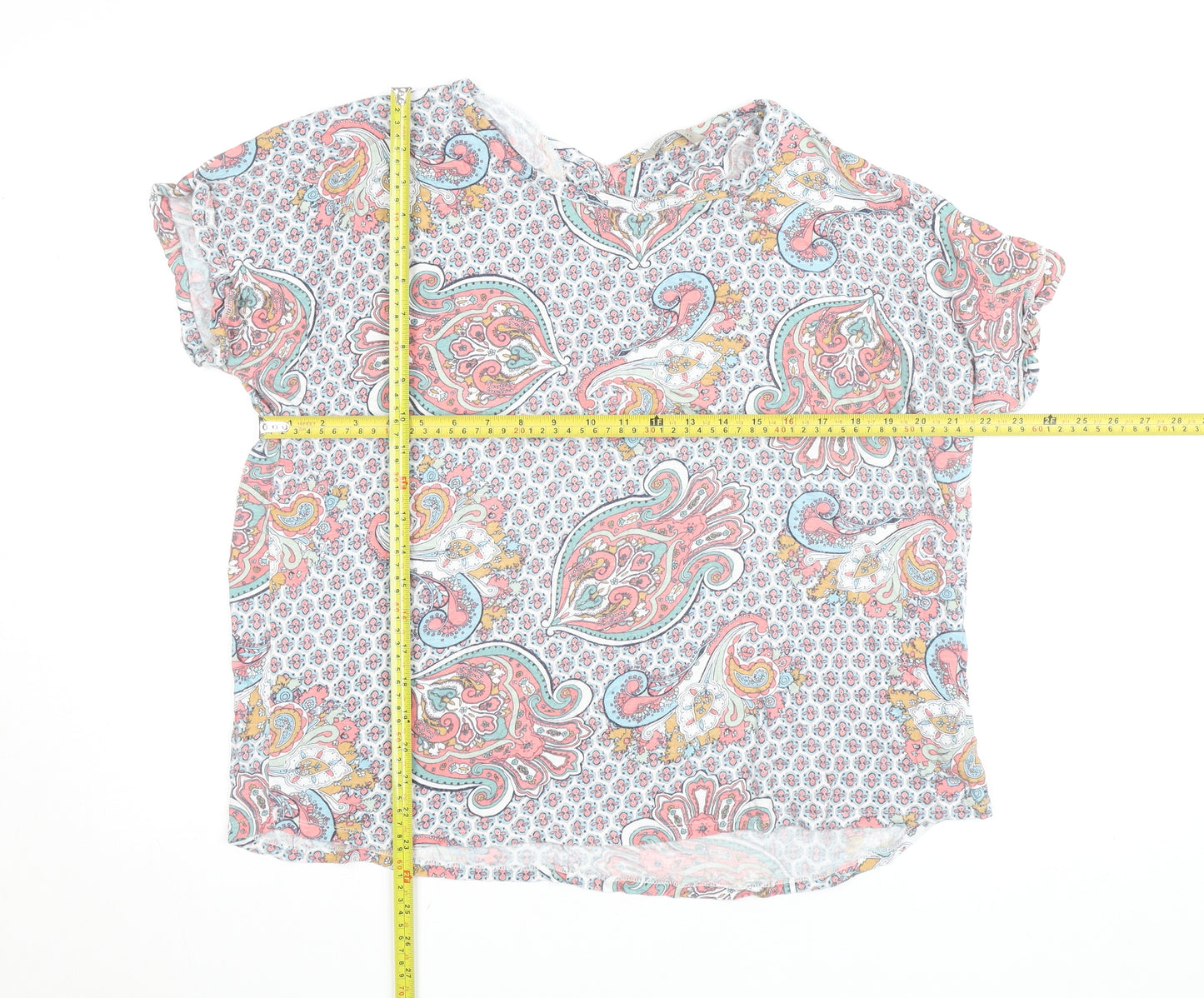 Marks and Spencer Women’s Multicoloured Paisley Short Sleeve Blouse UK 20