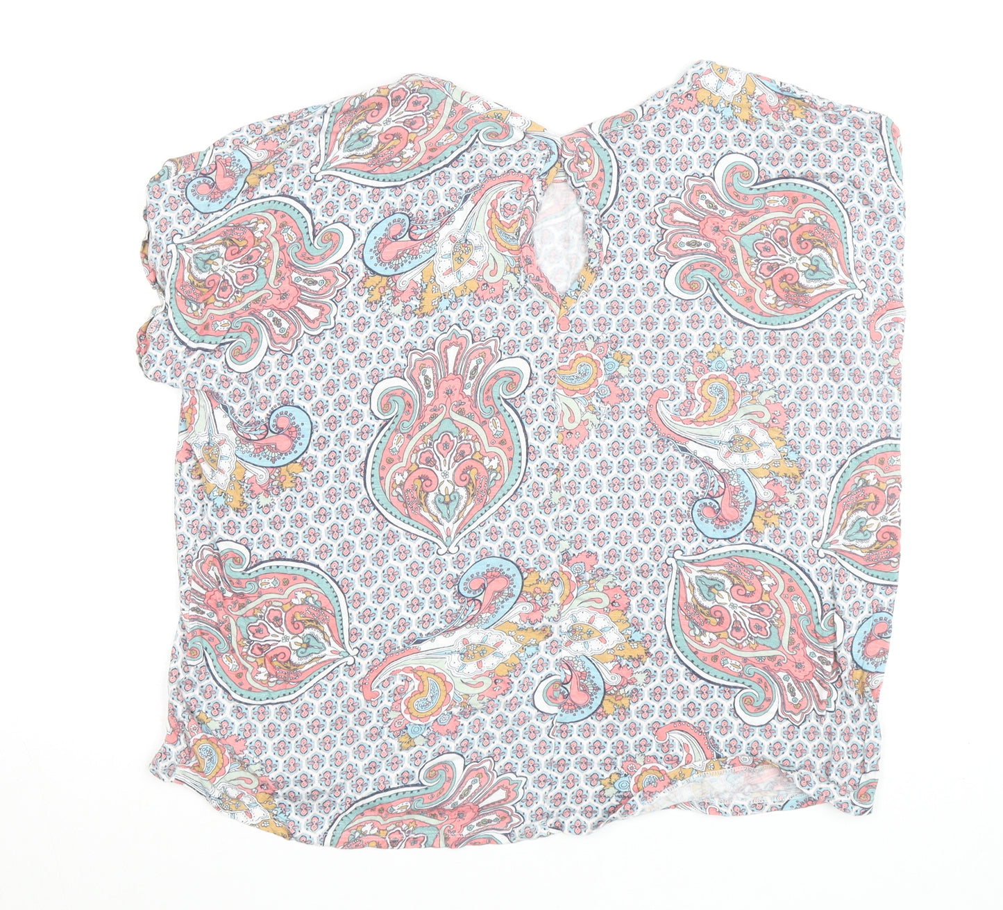Marks and Spencer Women’s Multicoloured Paisley Short Sleeve Blouse UK 20