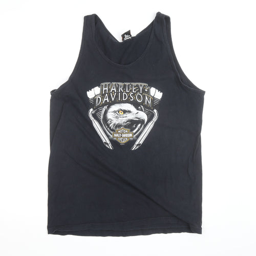 Harley Davidson Men's Black XL Sleeveless Tank Top Classic Biker Style