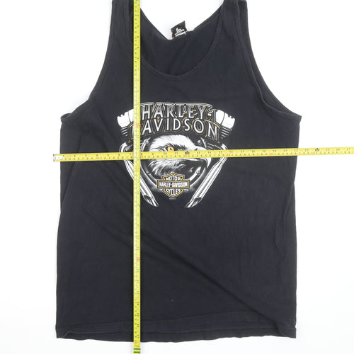 Harley Davidson Men's Black XL Sleeveless Tank Top Classic Biker Style