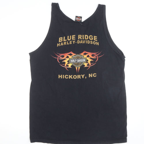 Harley Davidson Men's Black XL Sleeveless Tank Top Classic Biker Style
