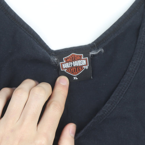 Harley Davidson Men's Black XL Sleeveless Tank Top Classic Biker Style