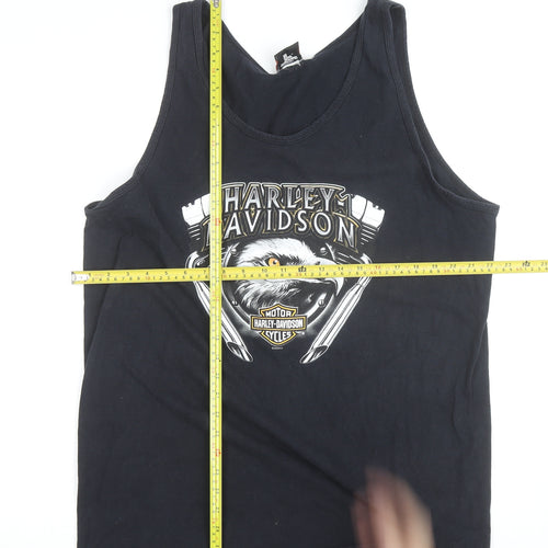 Harley Davidson Men's Black XL Sleeveless Tank Top Classic Biker Style