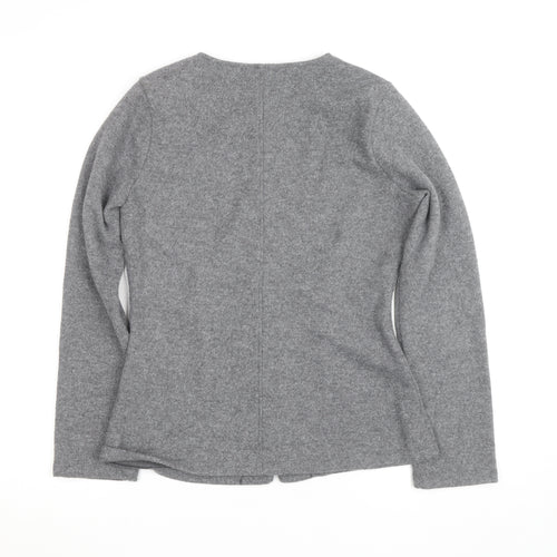 Marks and Spencer Womens Grey Size 12 Crew Neck Button Cardigan