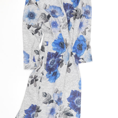 Roman Women Grey Blue Floral Bodycon Dress Size 10