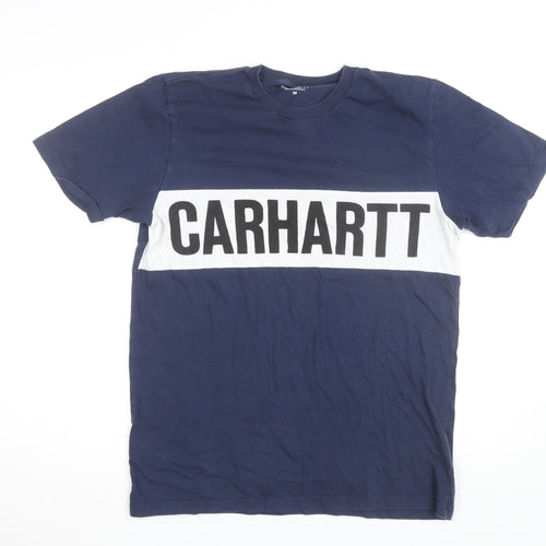 Carhartt Men's Blue Logo Short Sleeve Crew Neck T-Shirt Size M