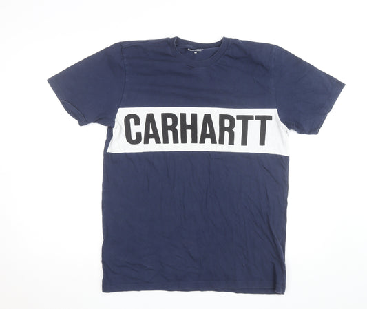 Carhartt Men's Blue Logo Short Sleeve Crew Neck T-Shirt Size M