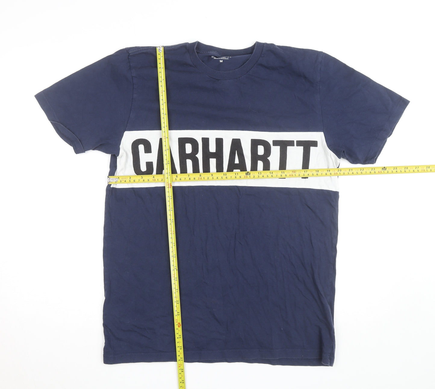 Carhartt Men's Blue Logo Short Sleeve Crew Neck T-Shirt Size M