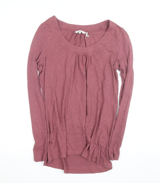 FatFace Women Pink Long Sleeve Basic Cotton T-Shirt Size 10