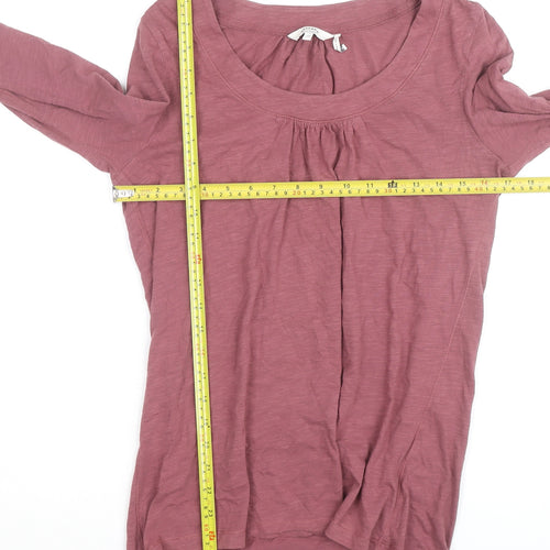 FatFace Women Pink Long Sleeve Basic Cotton T-Shirt Size 10
