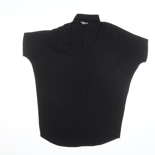 Select Women’s Black High Neck Short Sleeve Jersey Top Size 10