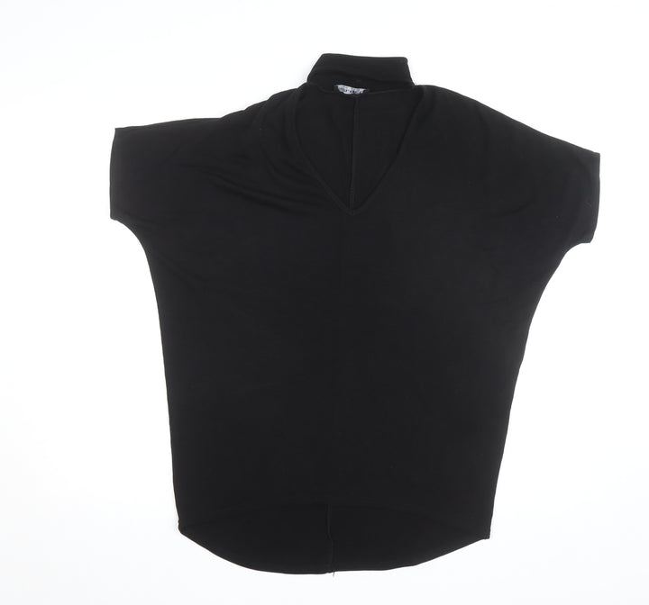 Select Women’s Black High Neck Short Sleeve Jersey Top Size 10