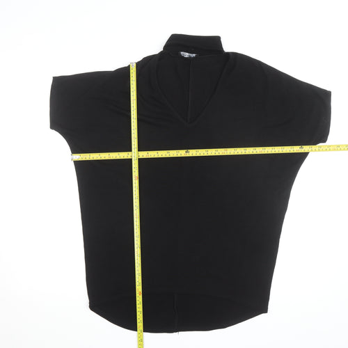 Select Women’s Black High Neck Short Sleeve Jersey Top Size 10