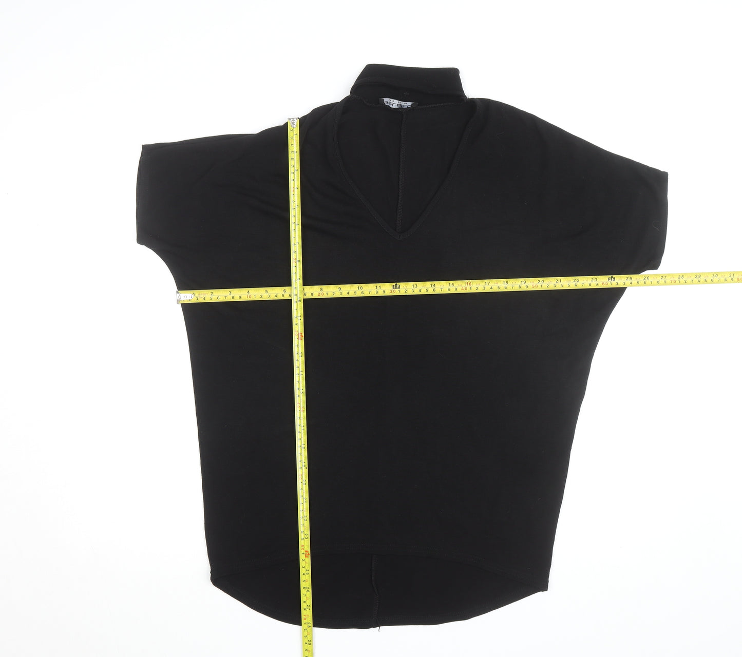 Select Women’s Black High Neck Short Sleeve Jersey Top Size 10