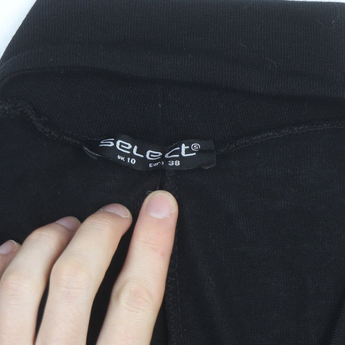 Select Women’s Black High Neck Short Sleeve Jersey Top Size 10