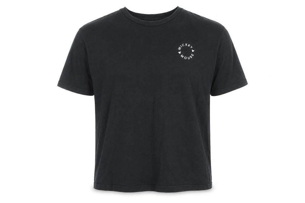 Front view of Disney Teens Black Mickey Mouse Graphic Cotton T-Shirt L