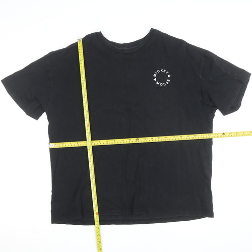 Disney Teens Black Mickey Mouse Graphic Cotton T-Shirt L
