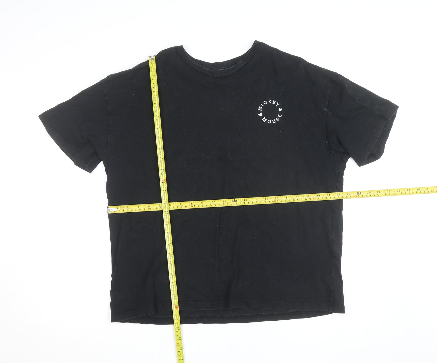 Disney Teens Black Mickey Mouse Graphic Cotton T-Shirt L