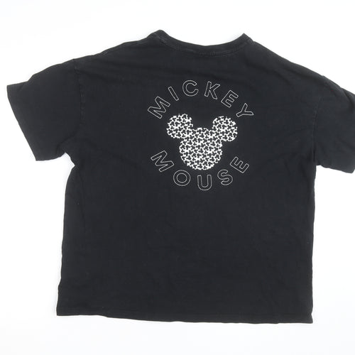 Disney Teens Black Mickey Mouse Graphic Cotton T-Shirt L