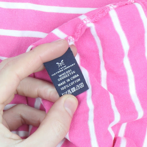 Crew Clothing Company Women’s Pink Striped Cotton 3/4 Sleeve Top Size 14