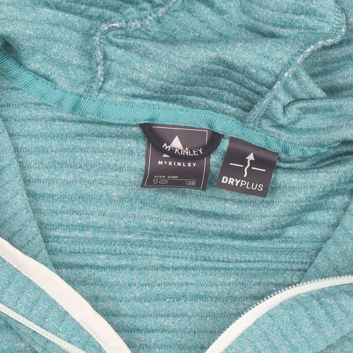 McKINLEY Womens Blue Hooded Full Zip Dryplus Active Jacket Size 10