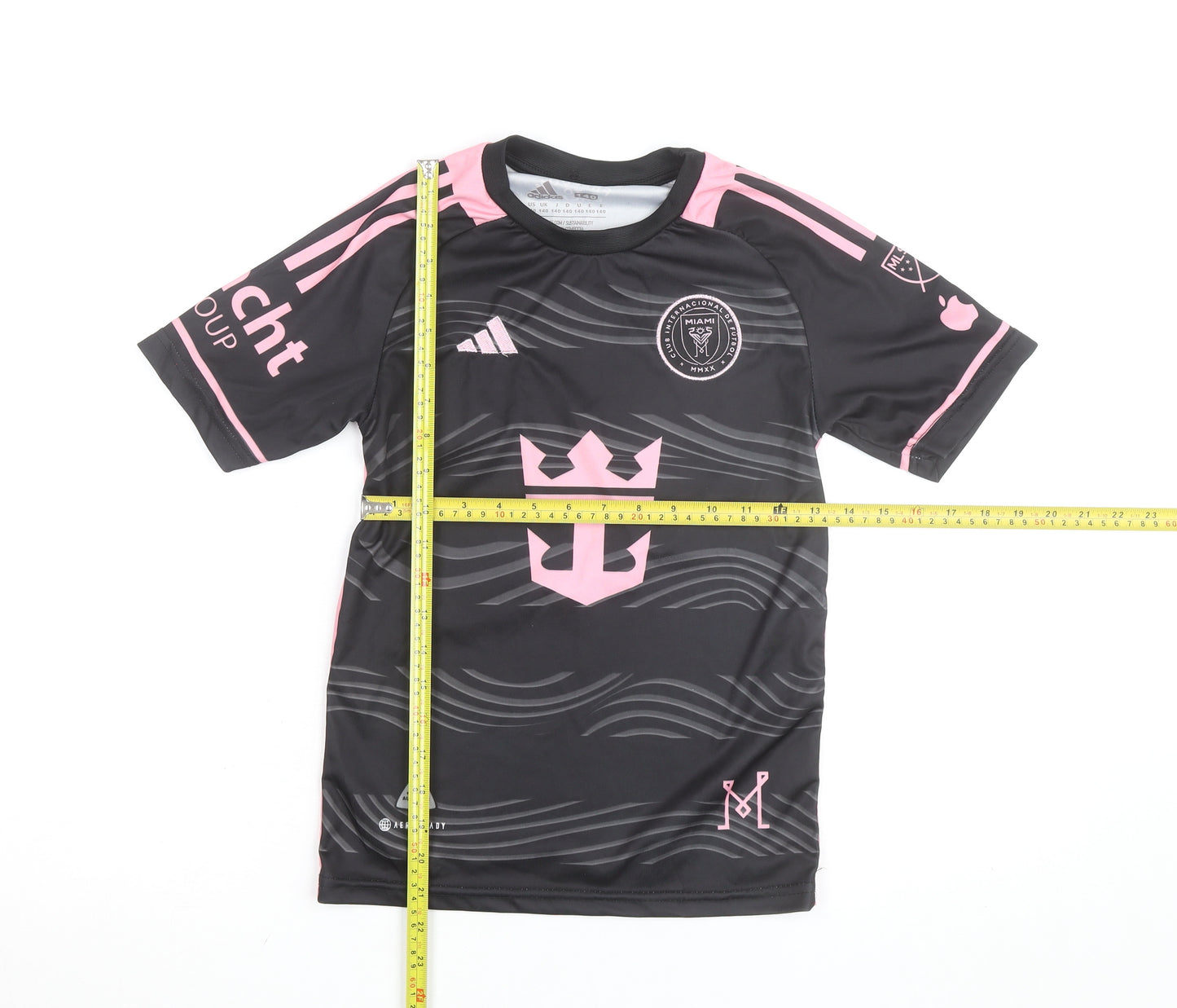 Adidas Boys Black Pink Inter Miami Messi #10 Football Jersey 12 Years