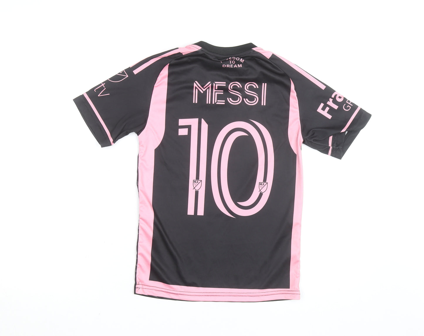 Adidas Boys Black Pink Inter Miami Messi #10 Football Jersey 12 Years