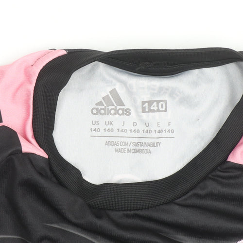 Adidas Boys Black Pink Inter Miami Messi #10 Football Jersey 12 Years