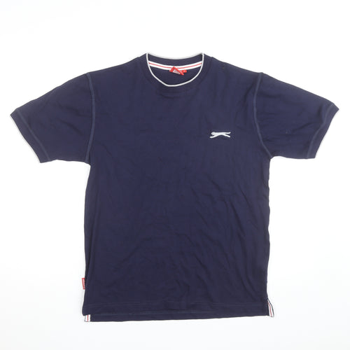 Slazenger Men's Navy Blue Crew Neck Cotton T-Shirt Size S