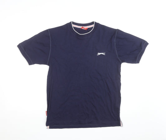 Slazenger Men's Navy Blue Crew Neck Cotton T-Shirt Size S