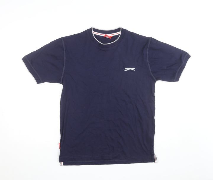 Slazenger Men's Navy Blue Crew Neck Cotton T-Shirt Size S