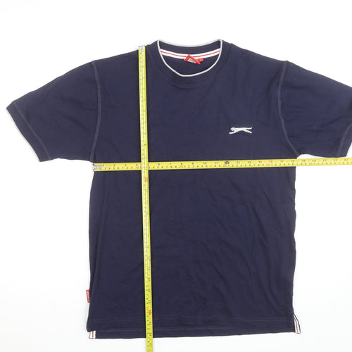 Slazenger Men's Navy Blue Crew Neck Cotton T-Shirt Size S