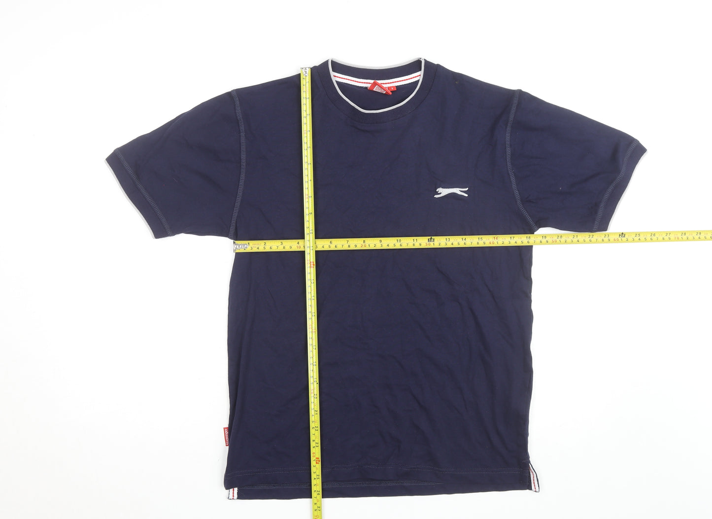 Slazenger Men's Navy Blue Crew Neck Cotton T-Shirt Size S