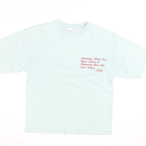 MOUSSY Men's Blue Graphic Print Cotton T-Shirt Size M