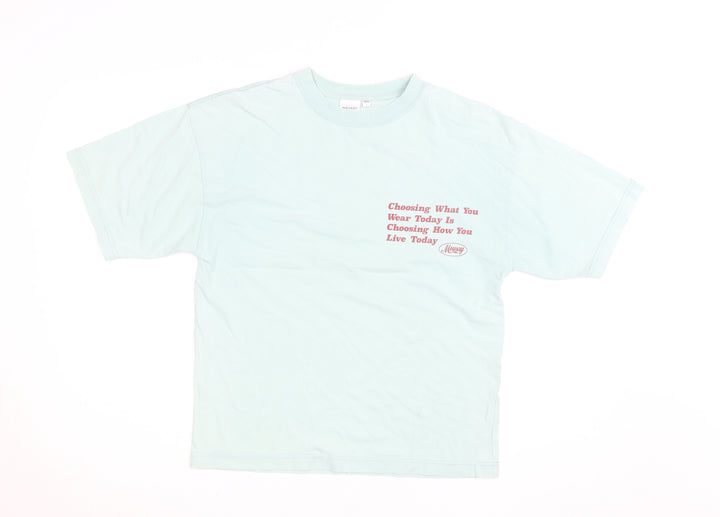 MOUSSY Men's Blue Graphic Print Cotton T-Shirt Size M