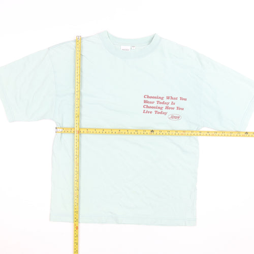 MOUSSY Men's Blue Graphic Print Cotton T-Shirt Size M