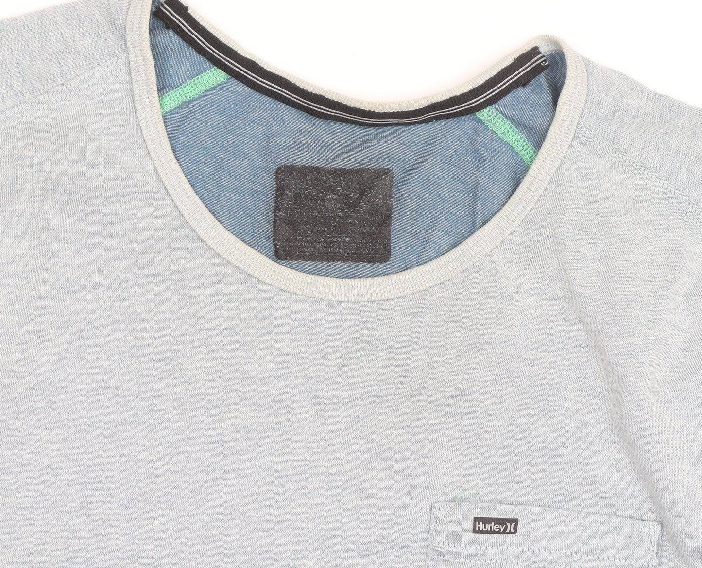 Hurley Men's Grey Striped Crew Neck Short Sleeve T-Shirt Size M