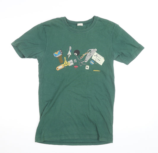 Paul Smith Men's Green Graphic Cotton T-Shirt Small