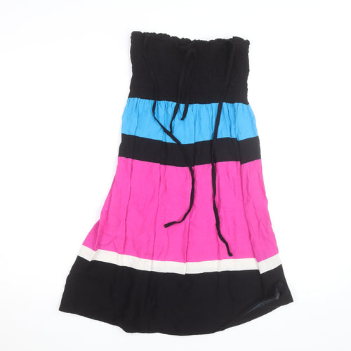 Marks and Spencer Women Multicoloured S Strapless Colourblock Dress