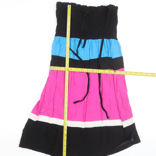 Marks and Spencer Women Multicoloured S Strapless Colourblock Dress