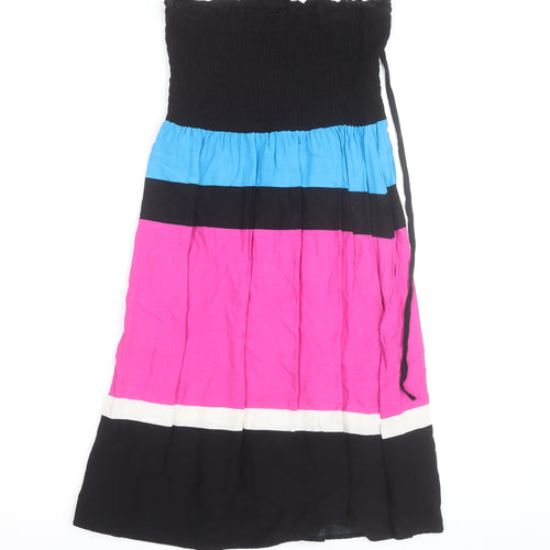 Marks and Spencer Women Multicoloured S Strapless Colourblock Dress