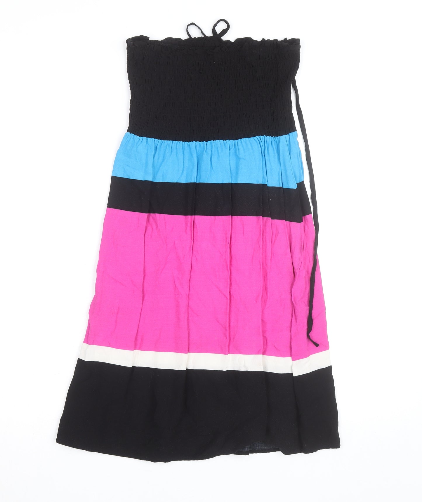 Marks and Spencer Women Multicoloured S Strapless Colourblock Dress