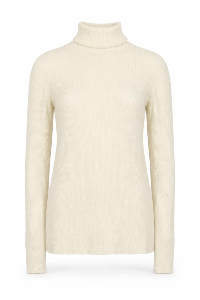 Uniqlo Womens Ivory Wool Roll Neck Jumper Size S Slim Fit