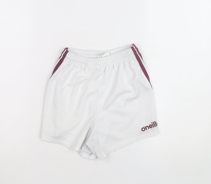 O’Neills Girls White Activewear Shorts Size 26in Polyester Athletic Fit