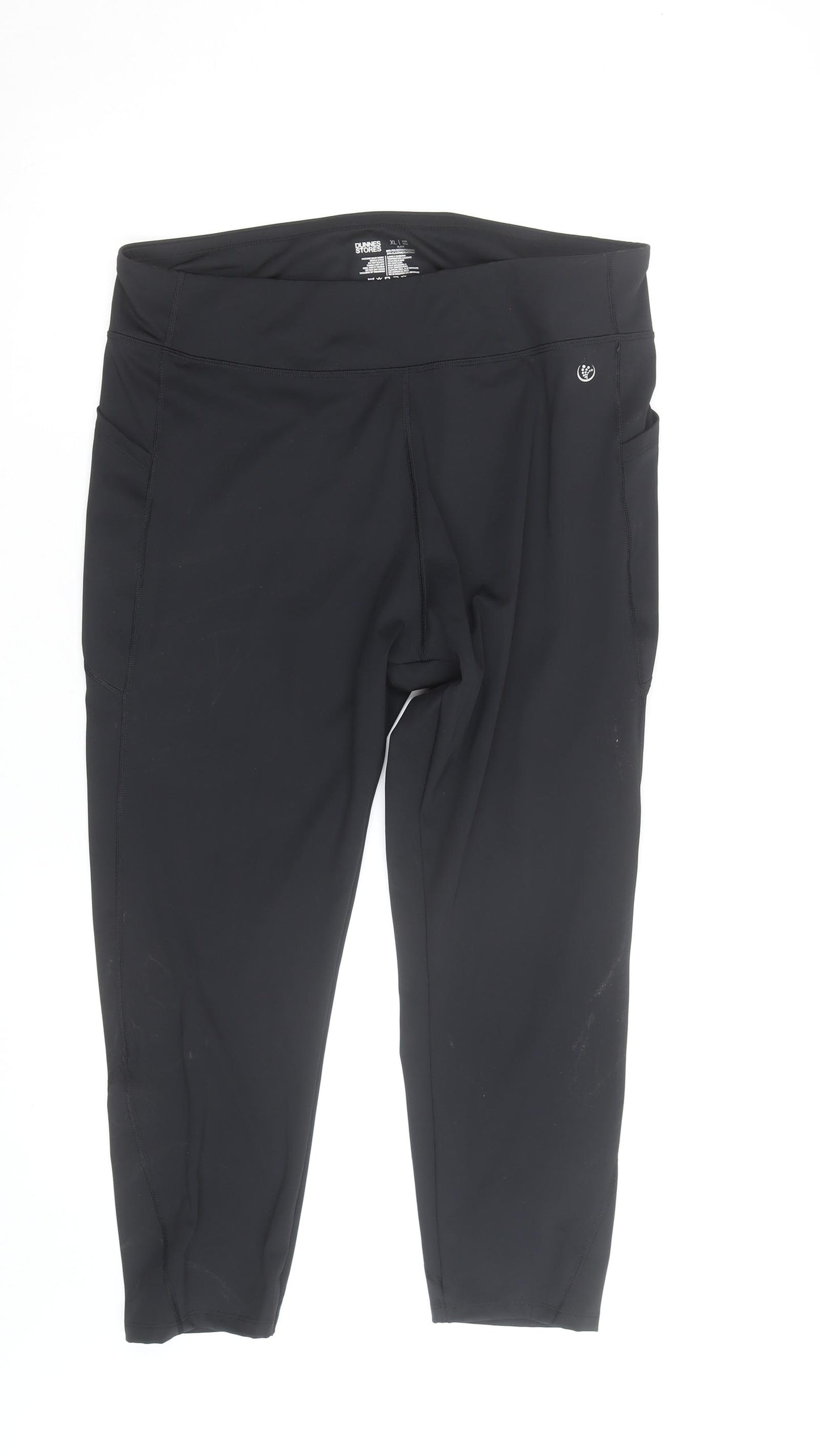 Dunnes Stores Womens Black XL Cropped Leggings with Pockets