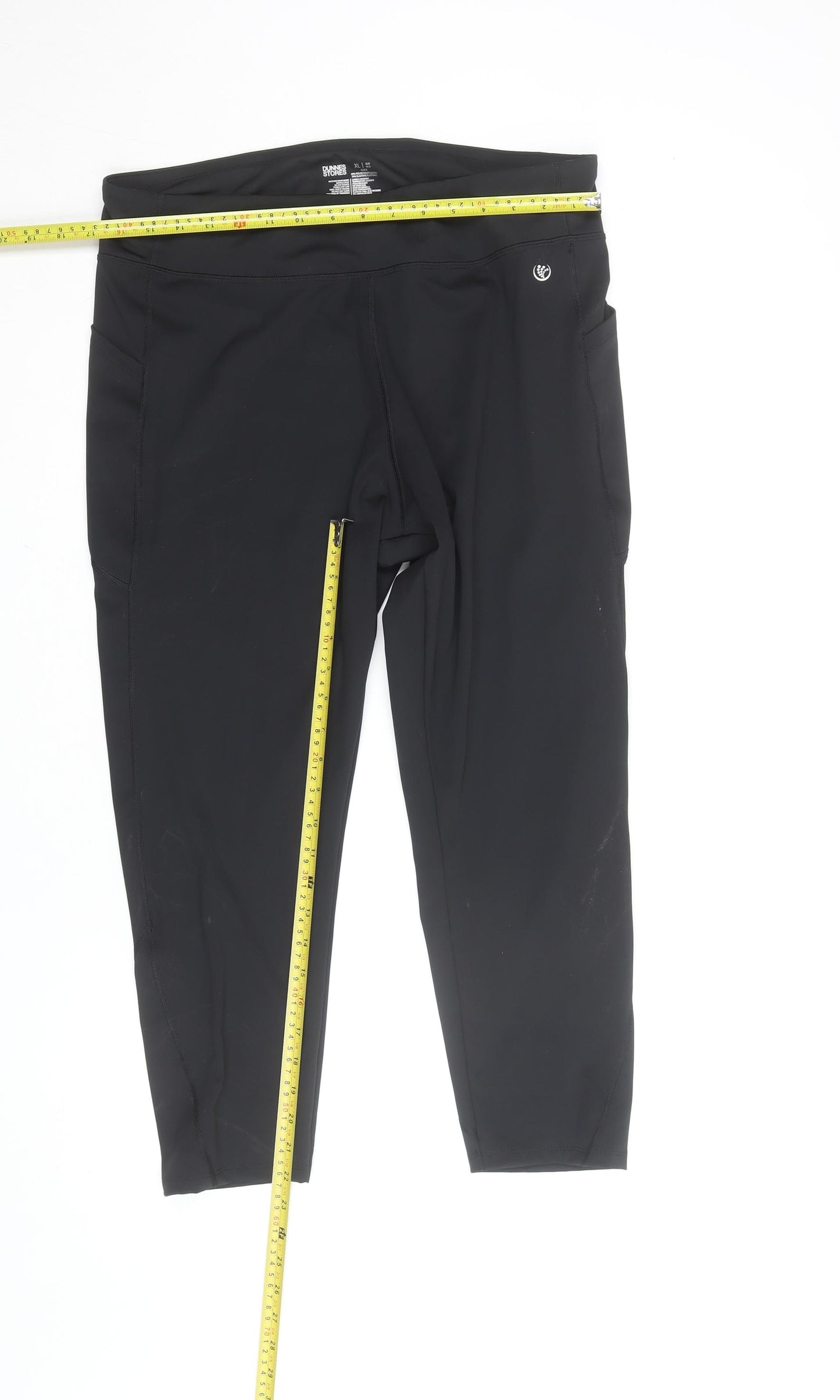 Dunnes Stores Womens Black XL Cropped Leggings with Pockets