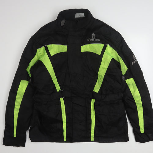 Spartan Men's Black Motorcycle Jacket L Reflective Softshell